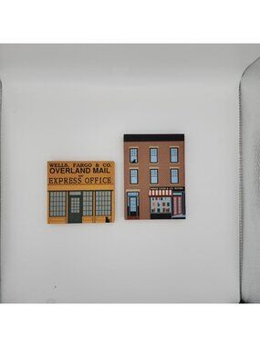 Wells Fargo & Co. Overland Mail Express Office & Three Lives Bookstore Wooden Mi